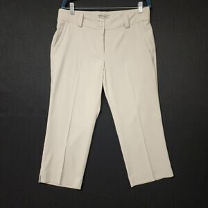 Nike Golf Dri-Fit Tour Performance Capris Pants Womens Size 8 Activewear Beige